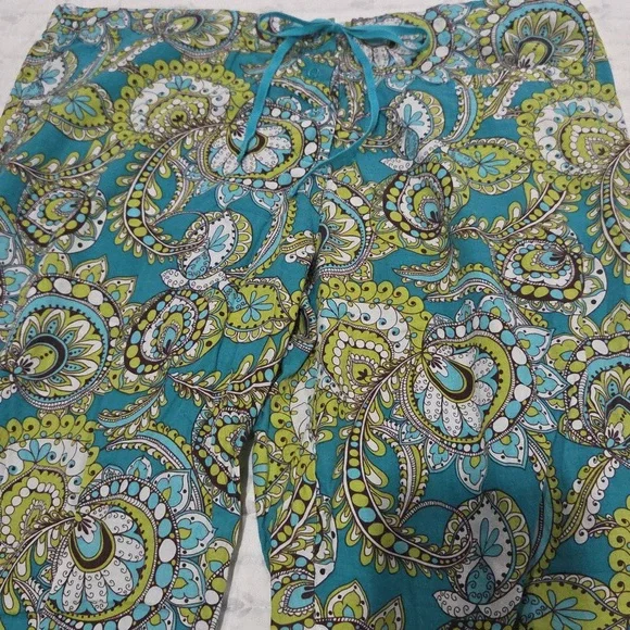 🦚Vera Bradley Adorable Cotton Pajama Pants In Very Good Condition. Size L💚💙 - Picture 2 of 12